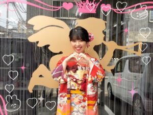 成人式　振袖　前撮り撮影会　可愛い　持ち込み　赤　華やか　綺麗